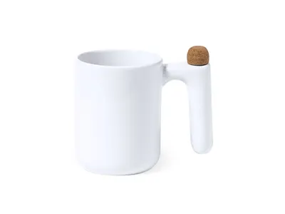 Taza de cerámica Beverly 500 ml con agitador en el asa personalizable