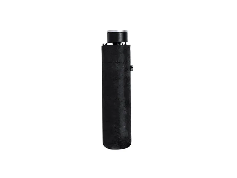 Paraguas plegable de RPET Claris manual Ø 98 cm con funda en negro de pongee 190T RPET, vista frontal