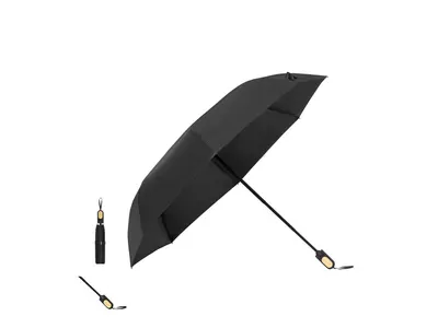 Paraguas plegable de RPET Barbra manual Ø 97 cm con bambú personalizable