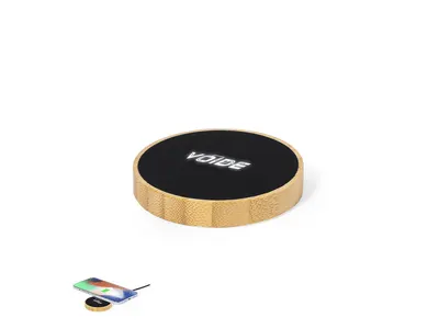Cargador inalámbrico circular Beckett con logo luminoso personalizable