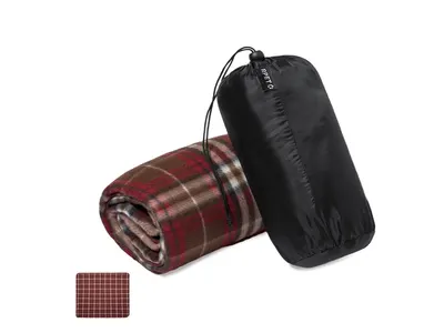 Manta tartán de RPET Barzagli 200 g 120 × 150 cm con bolsa personalizable