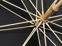 Paraguas de RPET Gotley manual Ø 105 cm mango de bambú de pongee 190T RPET, detalle 5