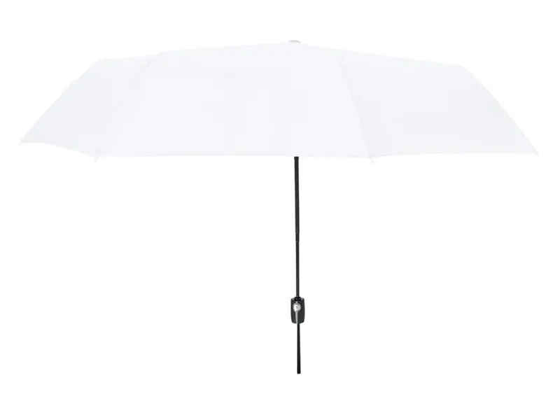 Paraguas plegable de RPET Krastony automático Ø 120 cm en blanco de pongee 190T RPET, vista frontal