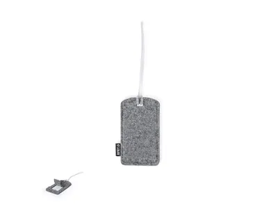 Identificador de maleta de fieltro RPET Filip personalizable