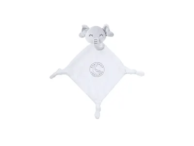 Doudou elefante blanco Marlin con nudos sensoriales personalizable