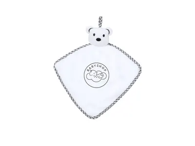 Doudou osito blanco de una pieza Turam con asa personalizable