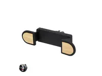 Soporte de móvil giratorio Amiltox para rejilla de coche de ABS/ bambú, vista frontal