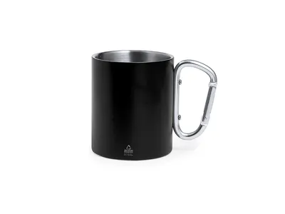 Taza de acero reciclado Lecrer 300 ml con mosquetón personalizable