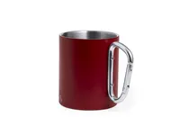 Taza de acero reciclado Lecrer 300 ml con mosquetón de acero inox reciclado, detalle 4