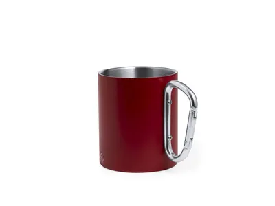Taza de acero reciclado Lecrer 300 ml con mosquetón personalizable