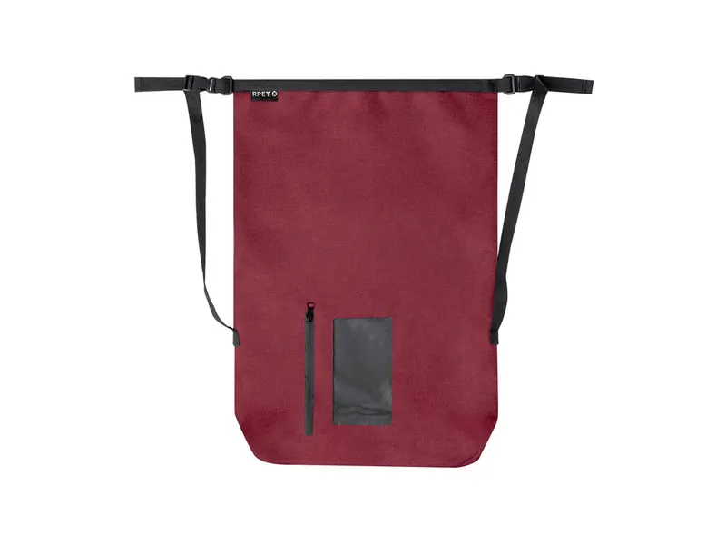 Mochila impermeable Ardentix 25 l RPET con ventana táctil en rojo de poliéster 300D RPET, vista frontal