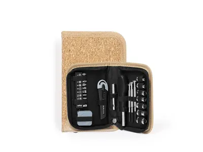 Set Belamy de 24 herramientas en estuche de corcho personalizable