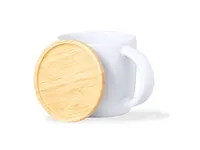 Taza de cerámica Zenara 350 ml tapa de bambú posavasos de cerámica/ bambú, detalle 4