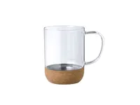 Taza de cristal Saryne borosilicato 450 ml con corcho de cristal borosilicato/ corcho, detalle 2