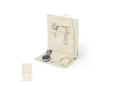 Joyero plegable de algodón con bolsillos personalizable