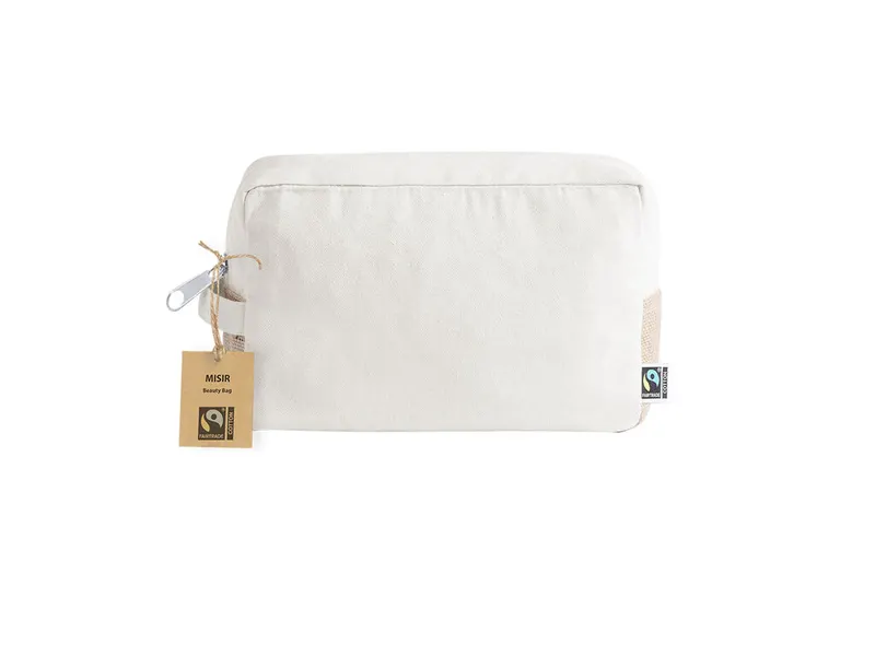 Neceser de algodón Misir Fairtrade con refuerzos de yute en fairtrade de yute laminado/ algodón fairtrade 220 g/ m2, vista frontal