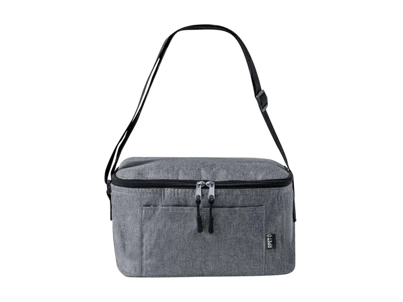 Nevera de RPET Glaxia 600D melange 5 l con aluminio en gris de poliéster 600D RPET/ aluminio, vista frontal
