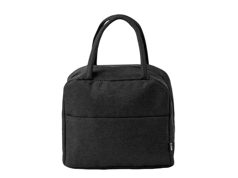 Nevera de RPET Hartman 600D 7 l con base reforzada en negro de poliéster 600D RPET/ aluminio, vista frontal