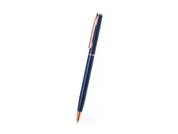 Bolígrafo de aluminio mate Noril giratorio detalles cobre de aluminio, vista lateral