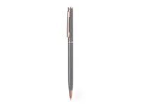 Bolígrafo de aluminio mate Noril giratorio detalles cobre de aluminio, vista frontal
