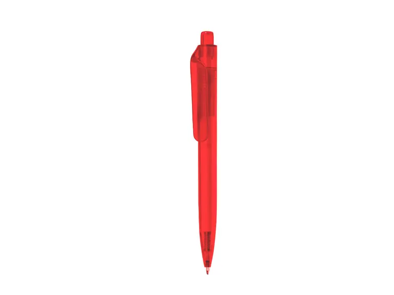 Bolígrafo de RPET Surten transparente clip amplio en rojo de RPET, vista frontal