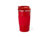 Vaso térmico de acero Drury 400 ml banda de silicona de acero inox, vista lateral