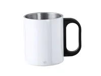 Taza de acero reciclado Korpla 300 ml asa PP de acero inox reciclado, vista frontal
