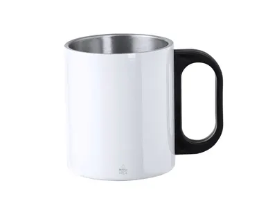 Taza de acero reciclado Korpla 300 ml asa PP personalizable