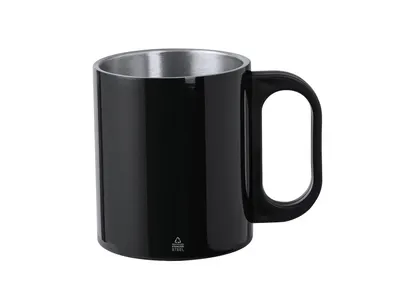 Taza de acero reciclado Korpla 300 ml asa PP personalizable