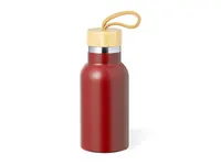 Botella térmica de acero Flazer 350 ml tapón bambú de acero inox/ bambú, vista lateral