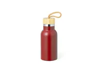 Botella térmica de acero Flazer 350 ml tapón bambú de acero inox/ bambú, vista frontal