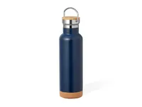 Botella térmica de acero Dixont 650 ml base de corcho de acero inox/ corcho/ bambú, vista lateral
