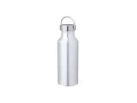 Bidón de aluminio reciclado Zandor 650 ml tapón plateado de aluminio reciclado, vista frontal