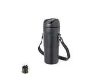 Botella térmica de acero Matner 700 ml con pajita y asa de acero inox, vista frontal