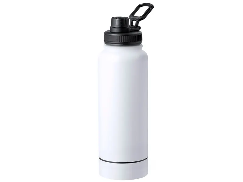 Botella térmica de acero Wankex 1 l con compartimento en blanco de acero inox, vista frontal