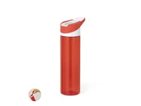 Bidón de RPET Laudon 600 ml con pajita de RPET, vista frontal