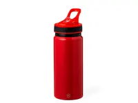 Bidón de aluminio reciclado Nolde 680 ml con pajita de aluminio reciclado, vista lateral