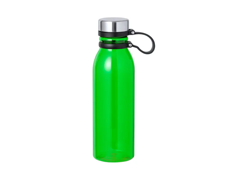 Bidón de RPET Albrait 830 ml tapón de acero en verde de RPET/ acero inox, vista frontal