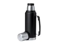 Termo de acero Jokinen 1 l con tapón vaso y asa de acero inox, vista lateral