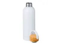 Botella térmica de acero Jano 500 ml sublimación con asa de acero inox/ bambú, detalle 1