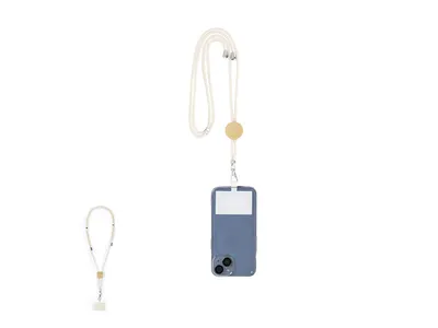 Lanyard de algodón con soporte para móvil personalizable