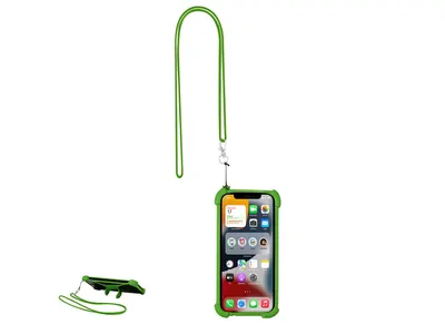 Lanyard de silicona Kesey con soporte para móvil personalizable