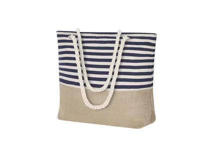 Bolsa de algodón Ivyx 450 g a rayas con base de yute personalizable