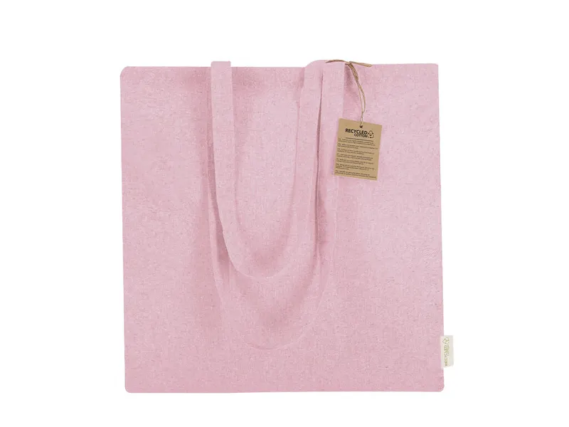 Bolsa de algodón reciclado Bestla 140 g con fuelle en fucsia de algodón reciclado 140 g/ m2, vista frontal