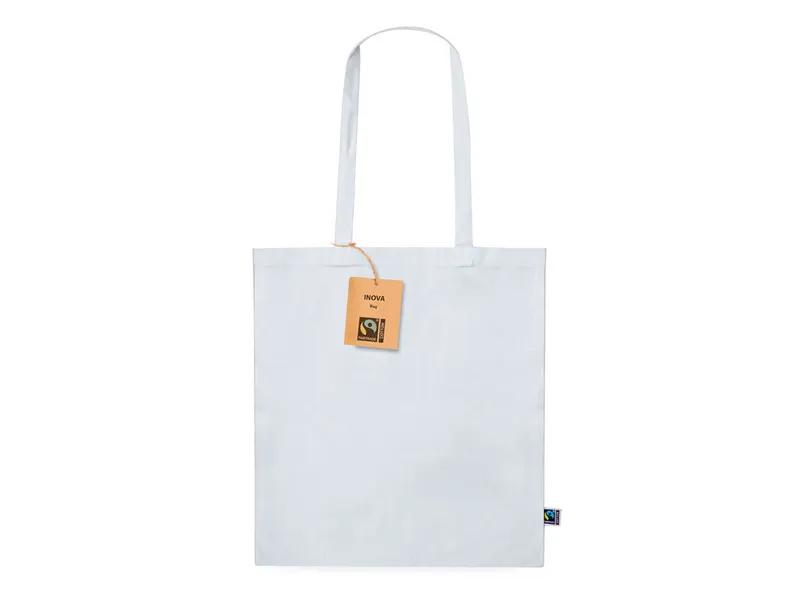 Bolsa de algodón Inova Fairtrade 180 g resiste 6 kg en fairtrade blanco de algodón fairtrade 180 g/ m2, vista frontal