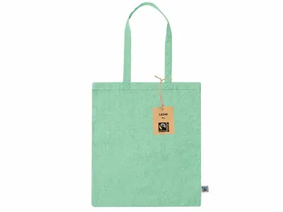 Bolsa de algodón Lazar Fairtrade 120 g asas 70 cm personalizable