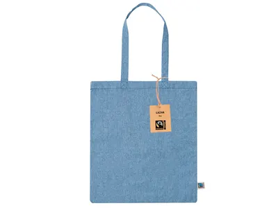Bolsa de algodón Lazar Fairtrade 120 g asas 70 cm personalizable