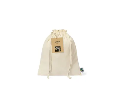 Bolsa de algodón Lovan Fairtrade 105 g con cordón personalizable