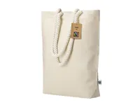 Bolsa de algodón Hexa Fairtrade 280 g con fuelle de algodón fairtrade 280 g/ m2, vista lateral