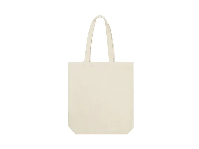 Bolsa de canvas Sakura 270 g con fuelle y asas 70 cm en natural de canvas 270 g/ m2, vista frontal